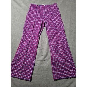 Maeve By Anthropologie  Kick-flare Pant Small Funky Red/ Purple Tweed Pattern